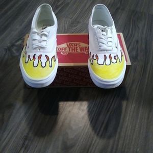 Authentic Vans.  Size 10.  Costume Flame Design